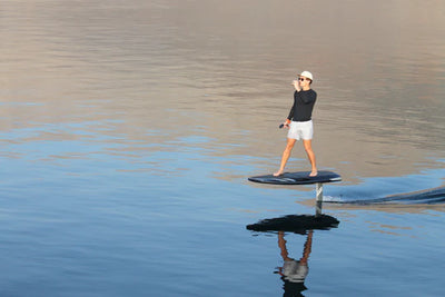 The Waydoo Flyer One E-foil is an electric surfboard that doesn't need wind or waves